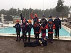 RaLun hiihtäjät yhteiskuvassa. Kuvasta puuttuvat Ida ja Nelli Mäenpää.